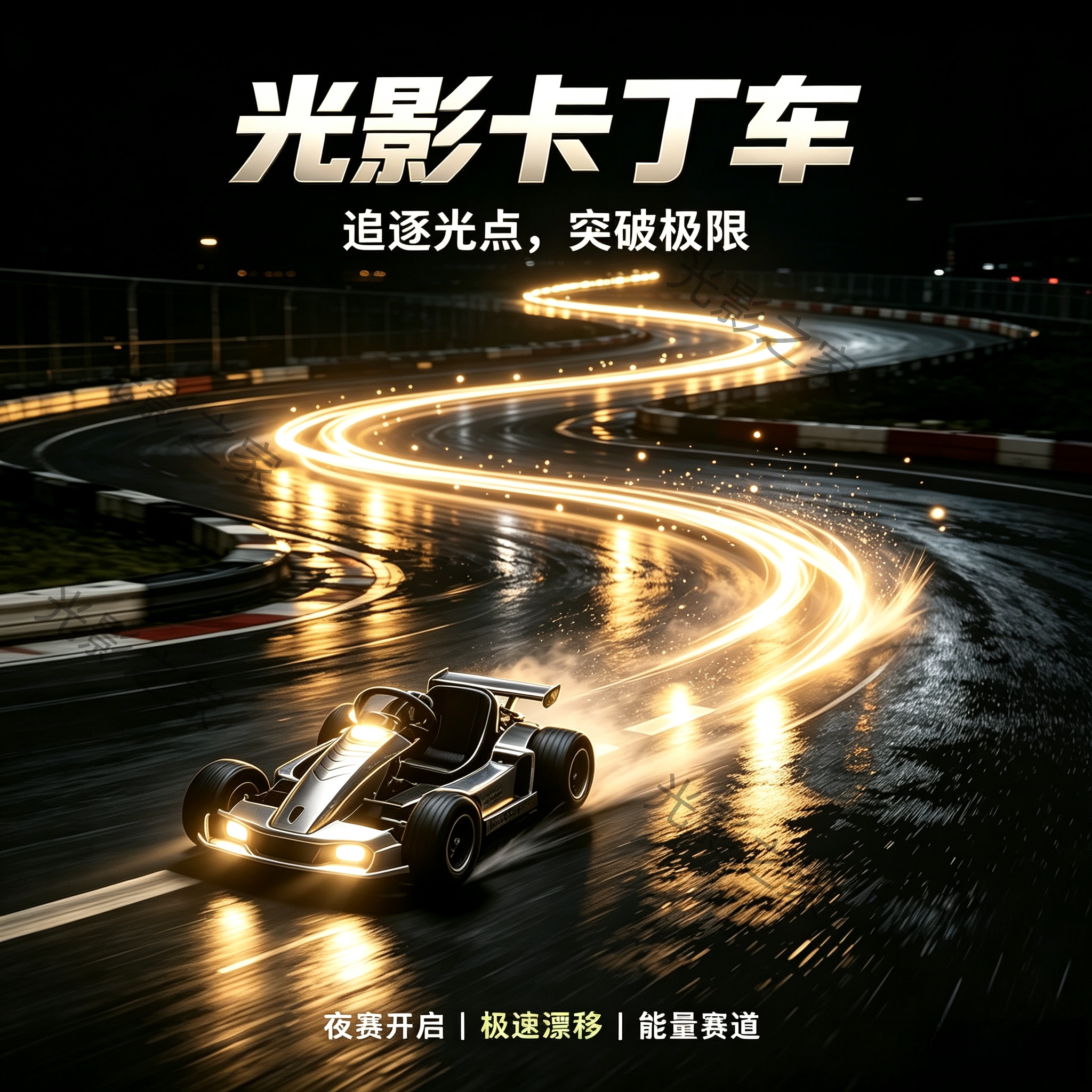 全息投影打造沉浸式光影卡丁车互动投影搭载地面赛道贪吃蛇漂移玩法适配亲子乐园商场潮玩室内游乐体验馆项目