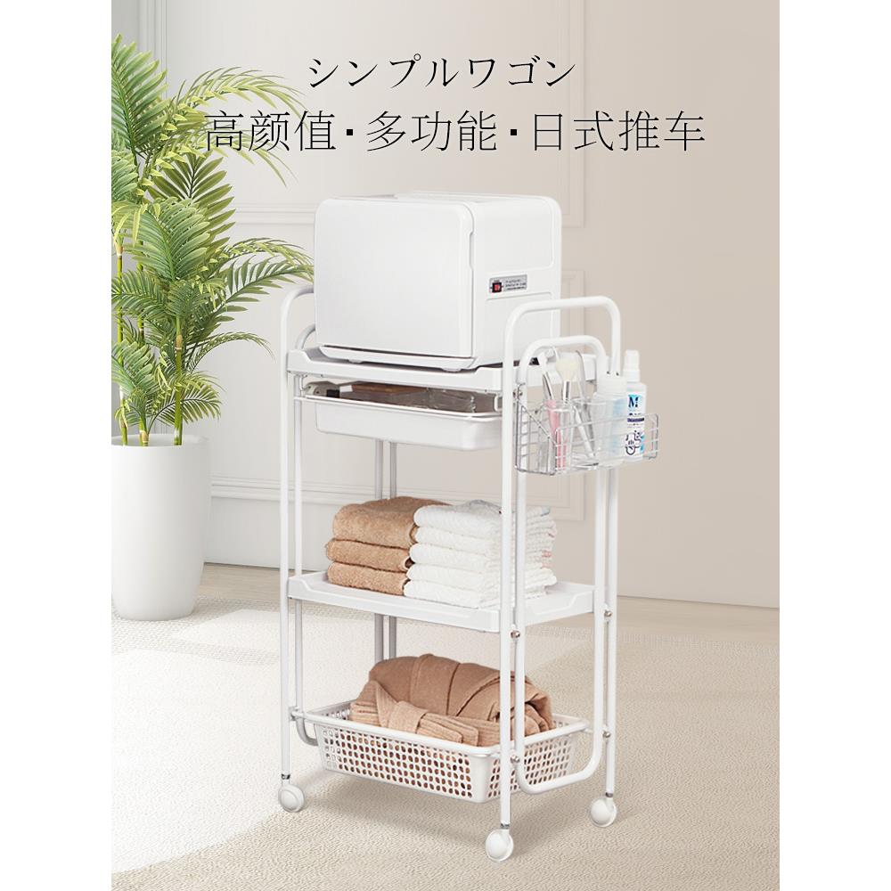 小推车置物架美容院移动推车仪器推车推车置物架不锈钢美容车三层