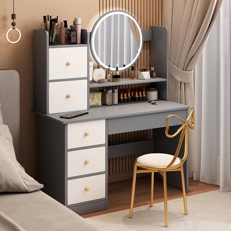 卧室梳妆台家用现代桌子收纳柜一体小型网红ins风简约书桌化妆台