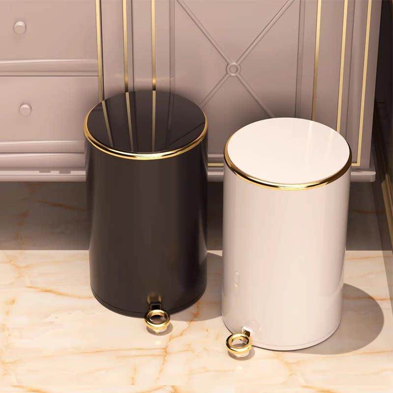 垃圾桶家用不锈钢带盖客厅厨房大容量卫生间高颜值轻奢卧室脚踏式
