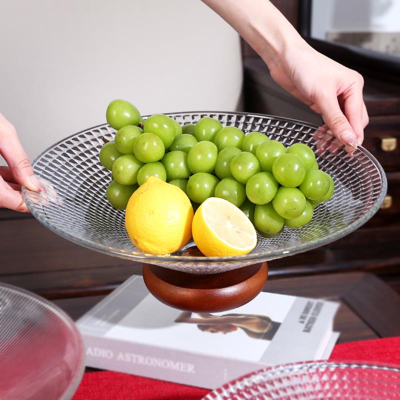 水果盘客厅家用茶几精致高端玻璃糖果盘子轻奢高颜值结婚乔迁果盘