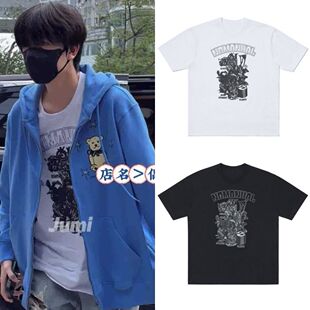Tf家族4代张桂源同款印花衣服潮牌爱豆私服圆领外穿纯棉短袖t恤
