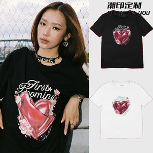 泰星Film影妹个品工作室同款周边Fallingluv短袖T恤夏季半袖上衣