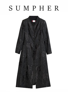 【六礼】专柜折扣品牌折扣女装高端洋气百搭气质黑色风衣-22011