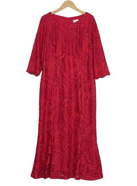 【六礼】精选品牌女装高端时尚气质百搭红色连衣裙A2-17072