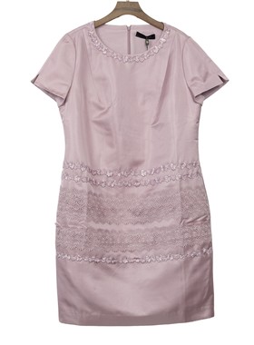 睐家精选品牌女装高端休闲时尚气质百搭女浅紫色连衣裙睐A2-16765