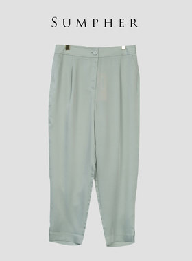 睐家精选品牌女装高端休闲时尚气质女绿色裤子睐A2-62272