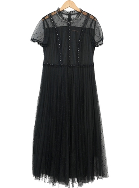 慕天姿精选品牌女装高端时尚气质百搭黑色连衣裙慕天姿A2-17627