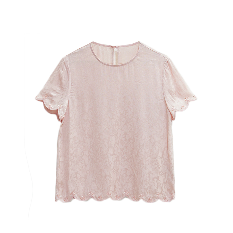 【莹莹高定】新品国风高定款新中式高端大气粉红短袖上衣-21530