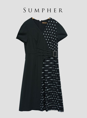 慕天姿精选品牌女装高端时尚气质百搭黑连衣裙慕天姿A2-17975