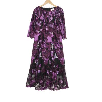 【六礼】精选品牌女装高端时尚气质百搭紫色连衣裙A2-17103