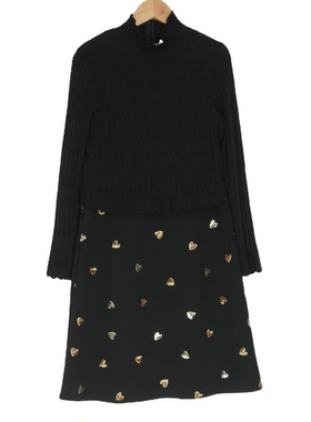 睐牌精选品牌女装高端休闲时尚气质百搭女黑色连衣裙睐A4-15306