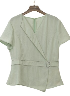 睐家精选品牌女装高端休闲时尚气质女绿色上衣睐A2-18199