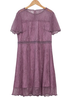 慕天姿精选品牌女装高端时尚气质百搭紫色连衣裙慕天姿A2-16518