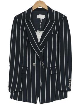 睐家精选品牌女装高端休闲时尚气质百搭女蓝条纹西服睐A3-100626