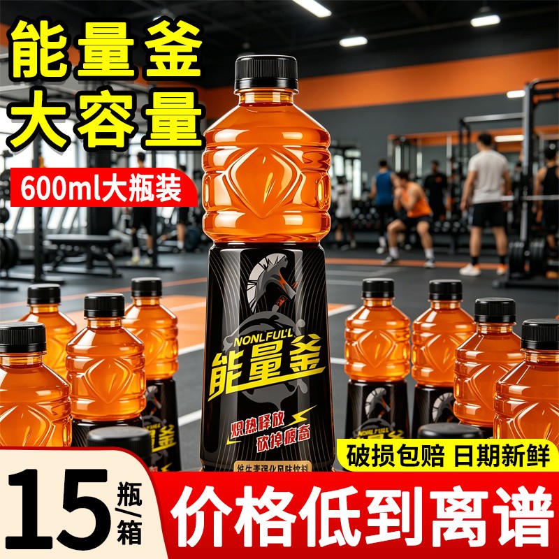 【600ml*15瓶】能量釜维生素强化风味饮料运动健身大容量补充饮品