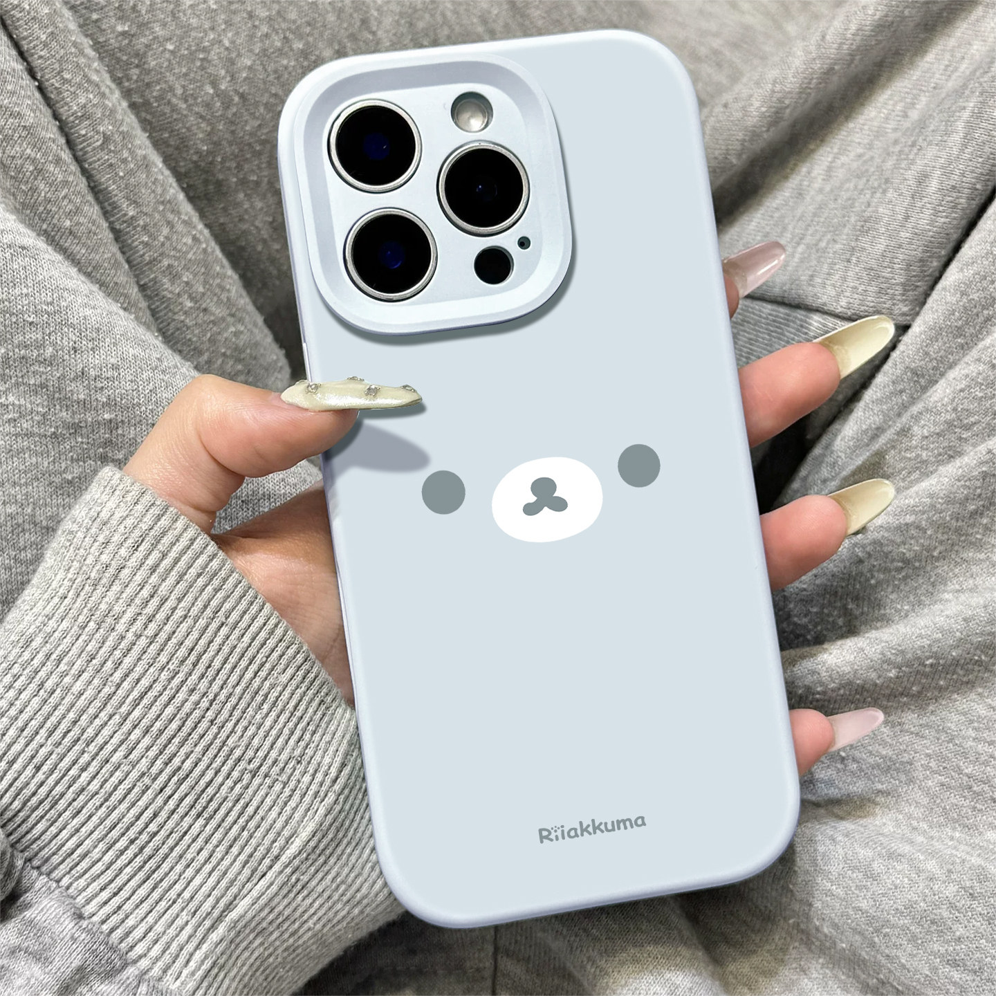 ins风高级感轻松熊适用苹果18手机壳iPhone17promax可爱16plus新款15卡通14简约13少女心12磁吸软液态硅胶air图片