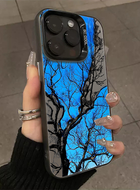 适用苹果17promax枯木逢春iphone16手机壳iqoo华为mate70蓝色pura80彩银nova7小米14荣耀400三星oppo红米vivo