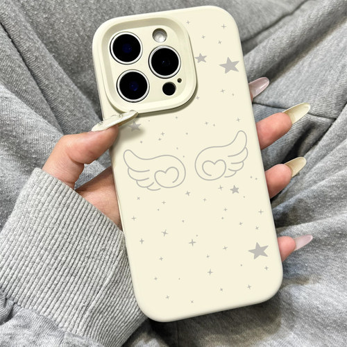 简约ins风天使翅膀适用苹果17手机壳iPhone16promax高级感15新款14小众013mini韩系12磁吸11软x液态硅胶女air