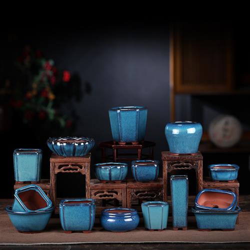 紫砂陶瓷粗陶多肉耐用手工菖蒲微型釉盆景盆小古典花盆满28元包邮