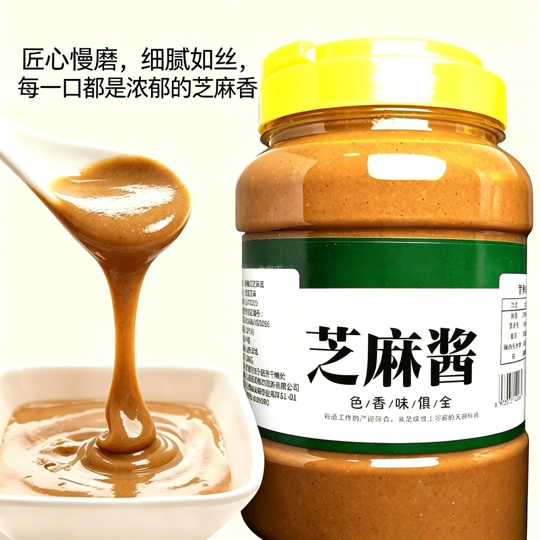 石磨芝麻酱火锅蘸料热干面花生酱麻辣烫凉皮酱料大瓶商用