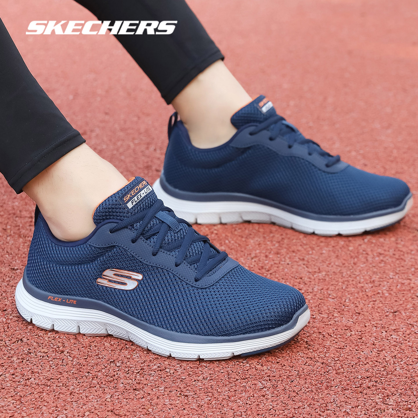Skechers斯凯奇男鞋网面透气跑鞋