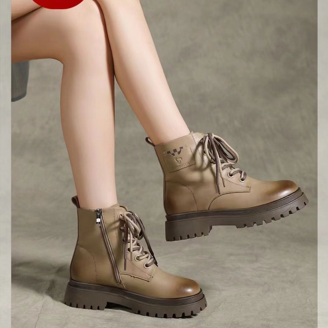 拓步森机车马丁靴6868磁疗振动按摩健康鞋女时尚百搭舒适秋冬新款