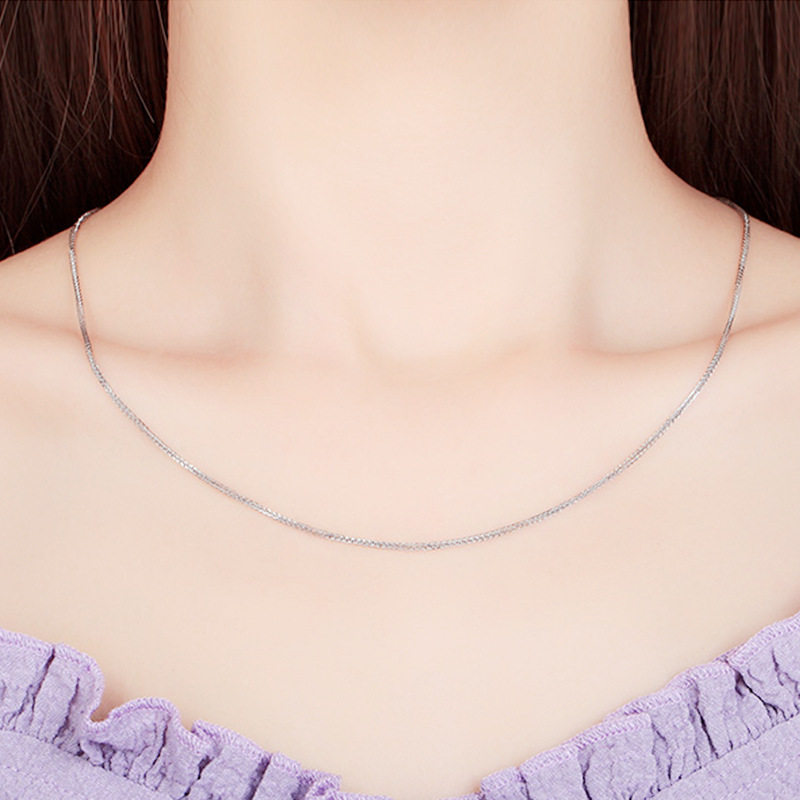 钻石之乡河南商丘潮流四方肖邦链 镀玫瑰金白金肖邦项链细链a2614