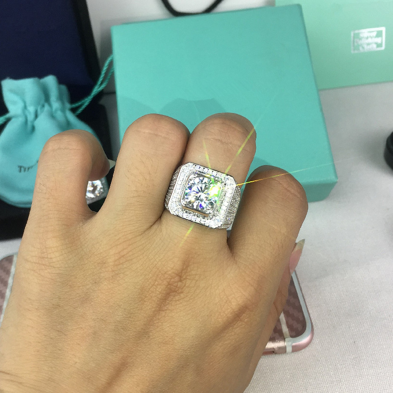 钻石之乡河南柘城河南人工钻石欧美跨境wish裸石满钻戒指 速卖通