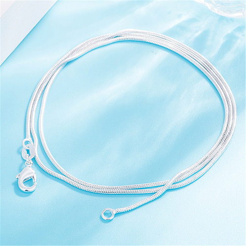 钻石之乡河南商丘1MM圆蛇链镀女韩国版饰品 气质银项链 外贸a2403