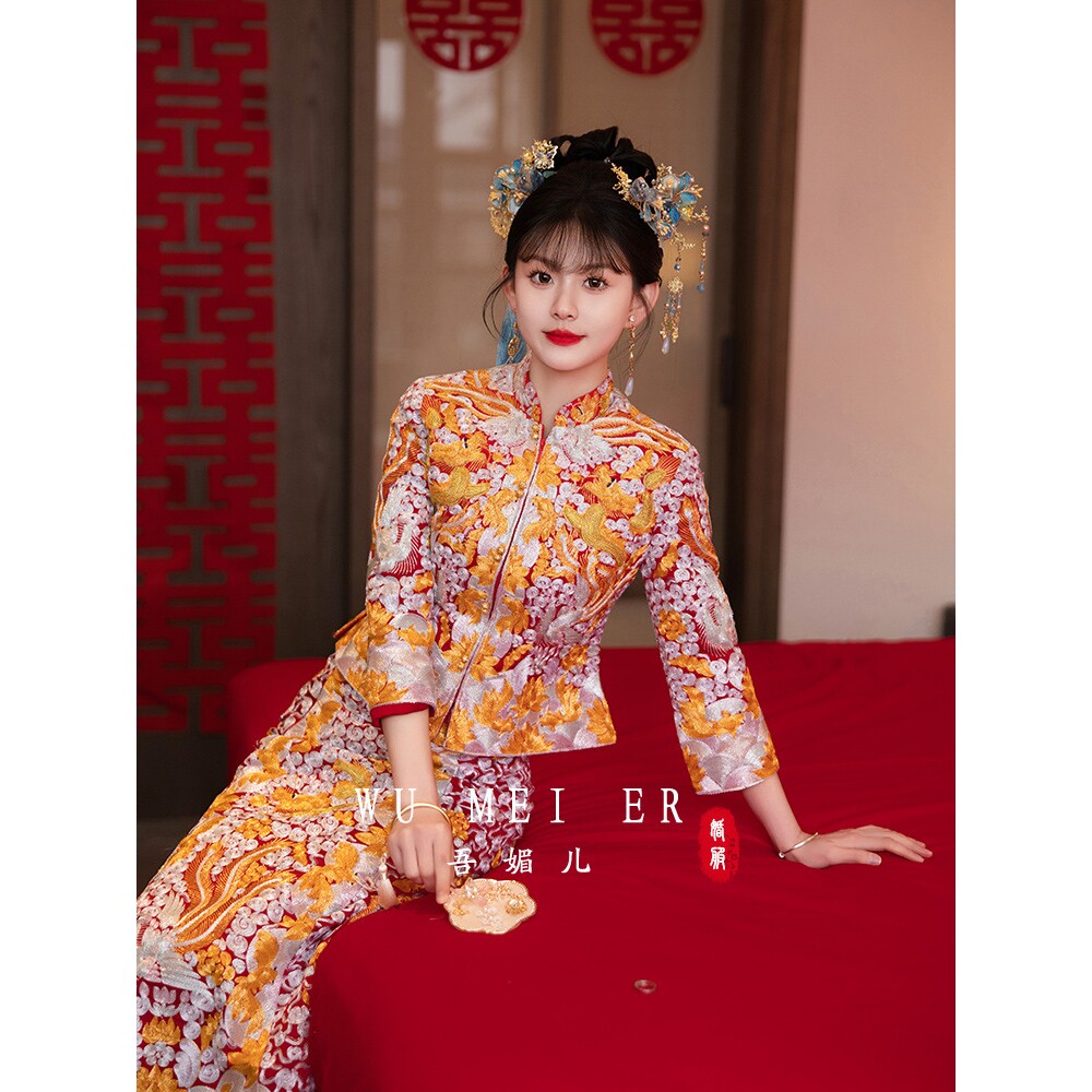 2026新款秀禾服新娘重工修身龙凤褂小个子结婚敬酒礼服新中a4895