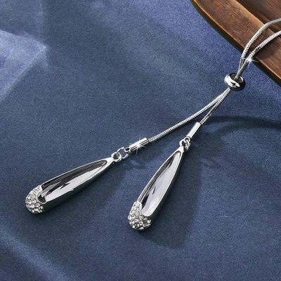 钻石之乡河南商丘人工钻石秋冬长款抽拉项链女气质时尚百搭a2508