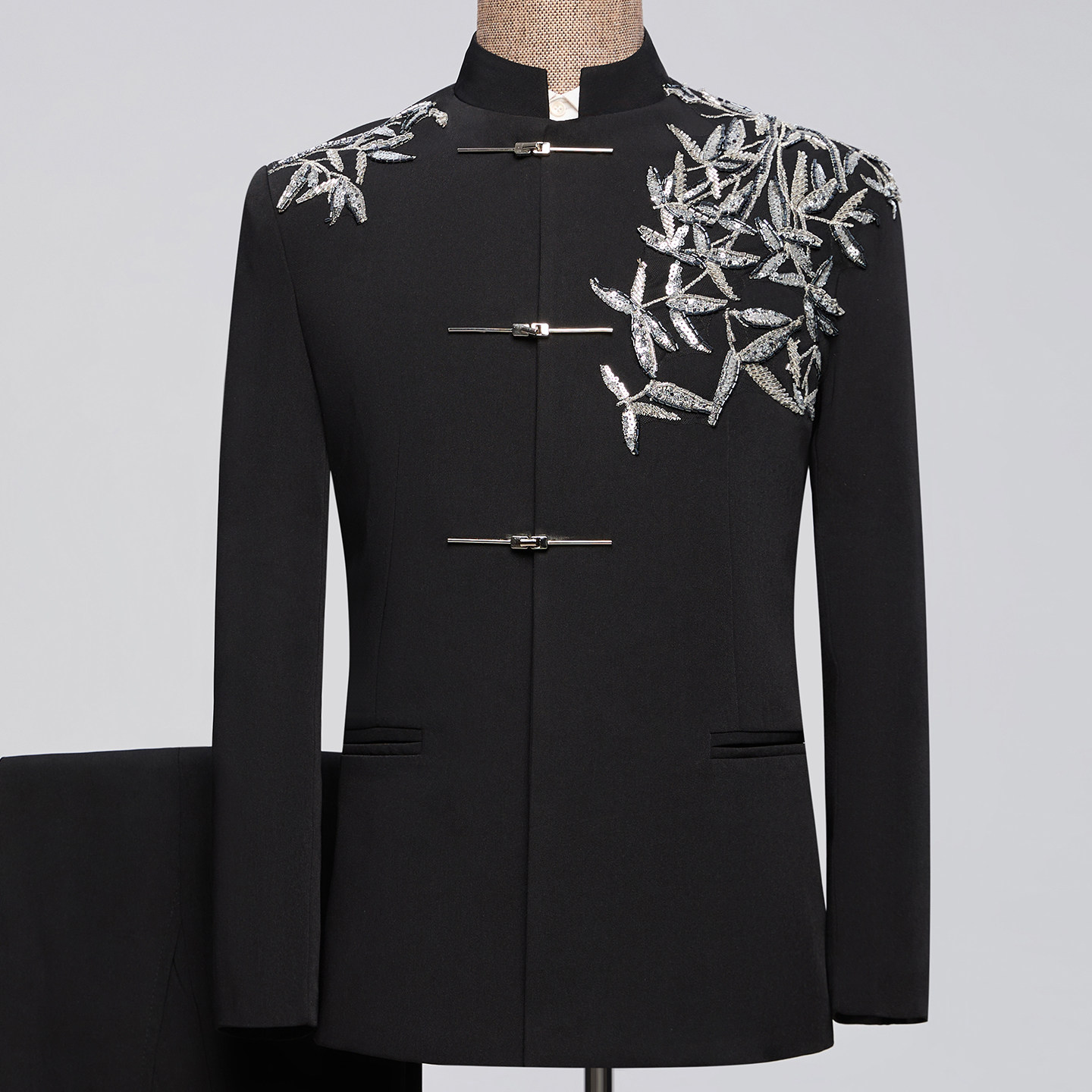 新中式中山装男士婚礼新郎结婚订婚礼服2025主持人演出服装a4774