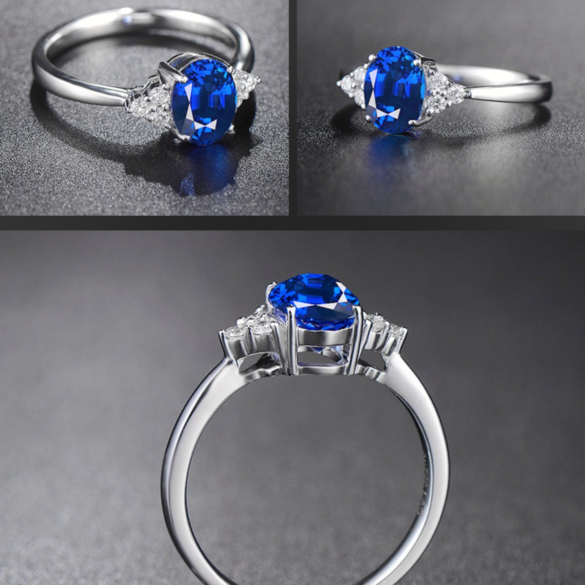 钻石之乡河南商丘珠宝鸽血红钻绿钻戒指 镀18k金红绿蓝蛋形a2434