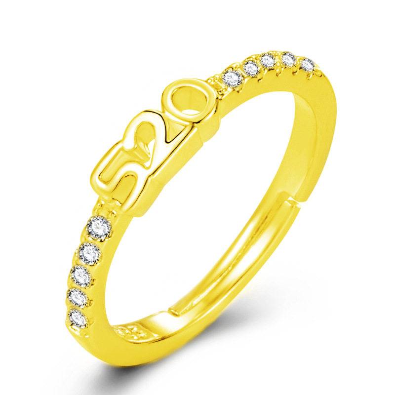 钻石之乡河南商丘时尚流行情人节礼物数字520戒指镶钻开口女a2702