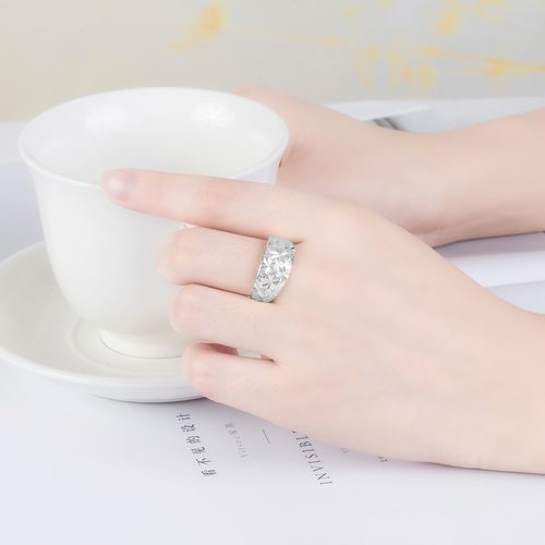 钻石之乡河南商丘韩版大号闪砂10M银满天星戒指 男士指环 宽a2900