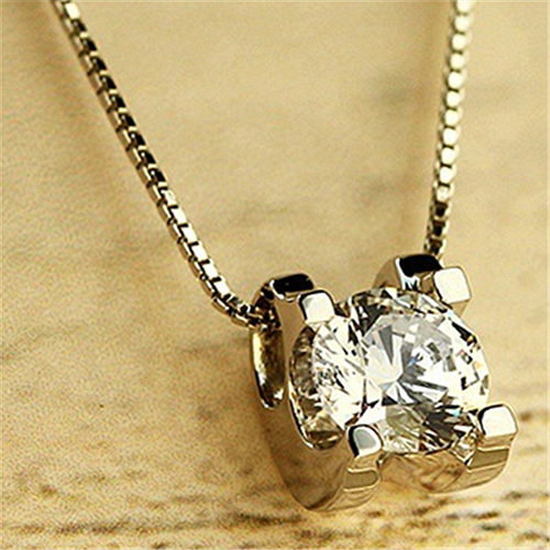 钻石之乡河南商丘镶嵌牛角四爪锆石项链 短款锁骨韩国时尚水a2661