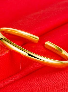 钻石之乡河南商丘黄铜镀金6mm开口光面管手镯 简约光面素圈a2561