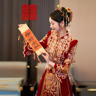 2025新款秀禾服新娘结婚中式婚服重工出阁敬酒服显瘦秀禾丝a4249