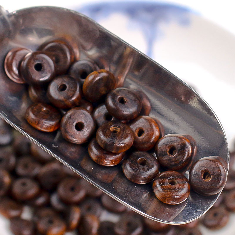 菩提之乡中国海南黑花梨木隔片3*8MM散珠木垫片DIY佛珠念珠文玩饰