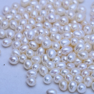诸暨淡水珍珠滴水小米形散珠半成品强光几乎无暇裸珠DIY饰品a2737