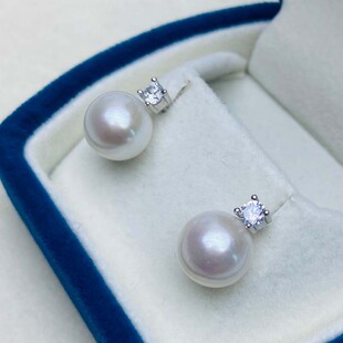 源头工厂淡水爱迪生有核强光珍珠王妃S925银女耳钉耳饰跨境a2733