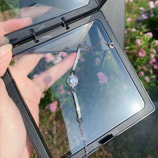 s925纯银太阳花手链女 韩系ins小众轻奢高级感吊坠气质镶钻a3461