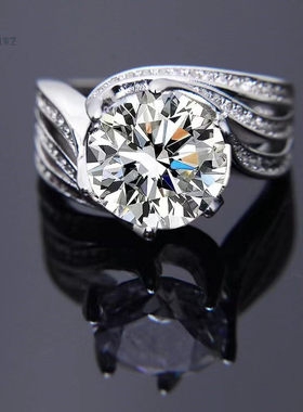 钻石之乡w002彩宝三世情缘公主鸽子蛋大气流行美国进口3克拉a2500