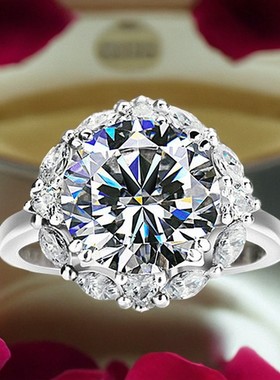 钻石之乡河南钻石商丘钻石河南人造钻石戒指超大鸽子蛋豪华5a2486