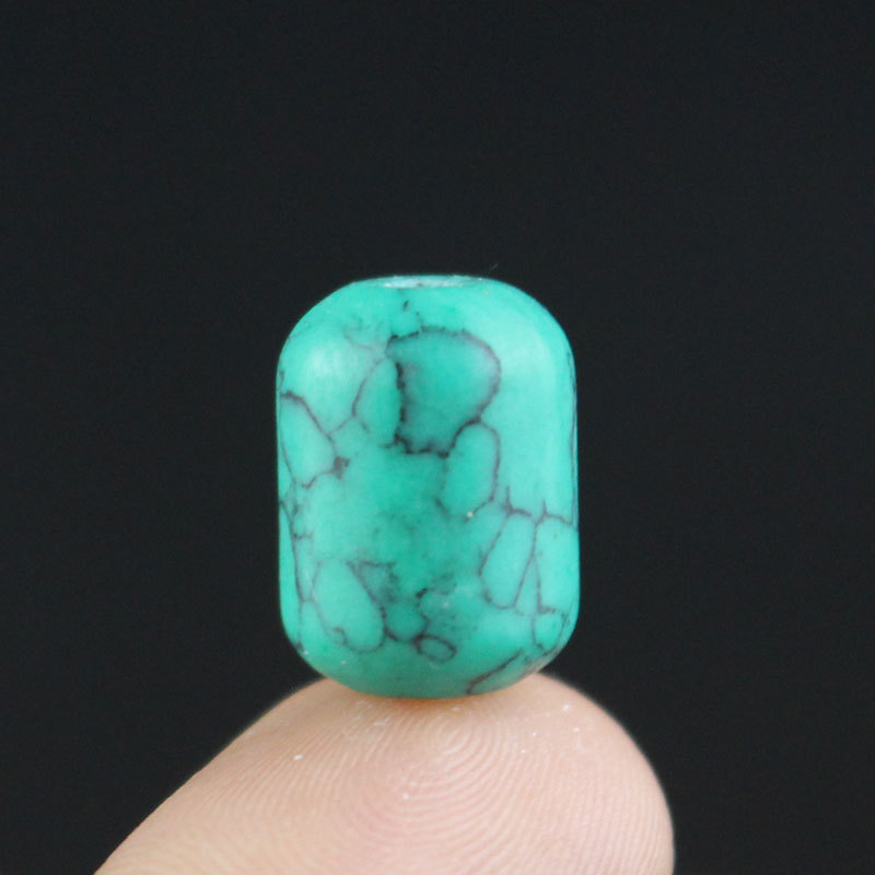 菩提之乡中国海南厂家绿松石散珠桶珠腰珠10*14mm顶珠DIY菩提佛珠