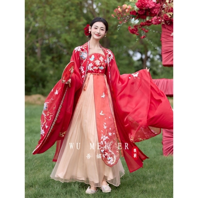 唐制汉服婚服2026新款原创刺绣大袖诃子裙重工凤冠霞帔婚服a4942