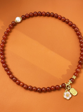 天然南红玛瑙7A级手工轻奢高级感手链时尚弹力手串礼物手串Da3049