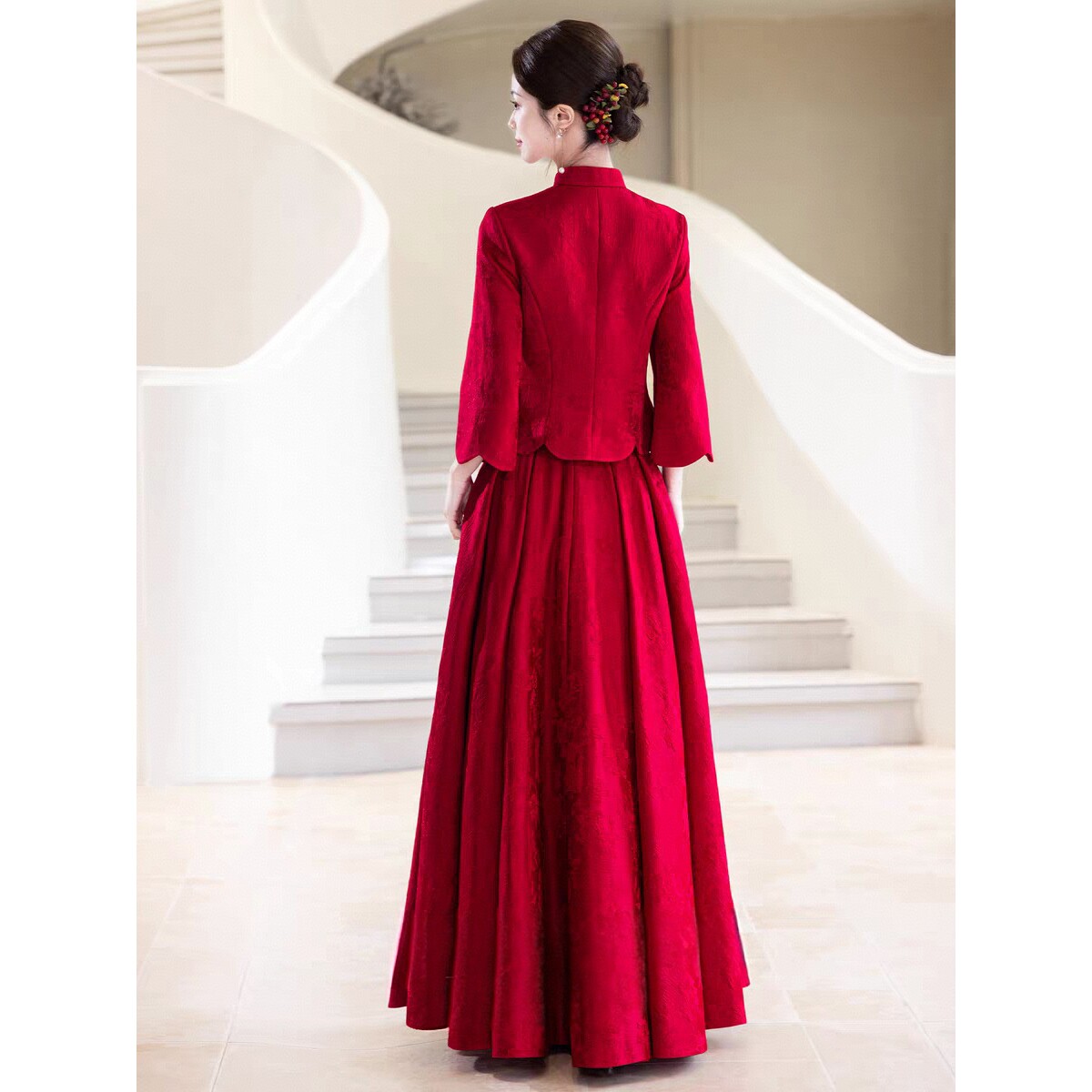 新中式订婚礼服婚服红色敬酒服2026新款新娘结婚嫁衣小个子a4964