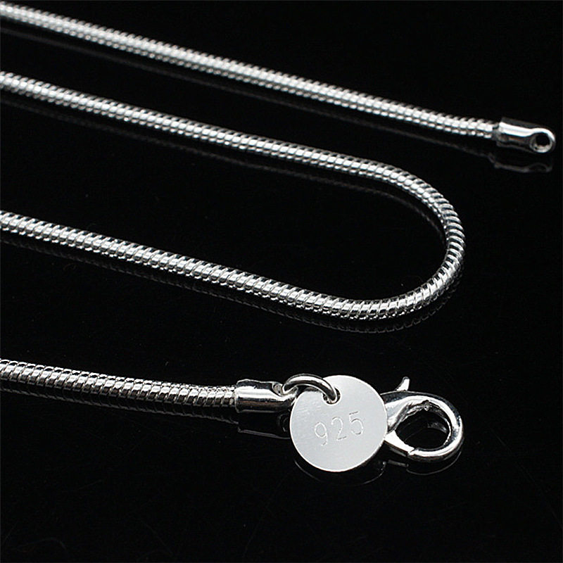 钻石之乡河南商丘外贸热卖银项链2MM蛇骨链 时尚铜镀银圆形a2453